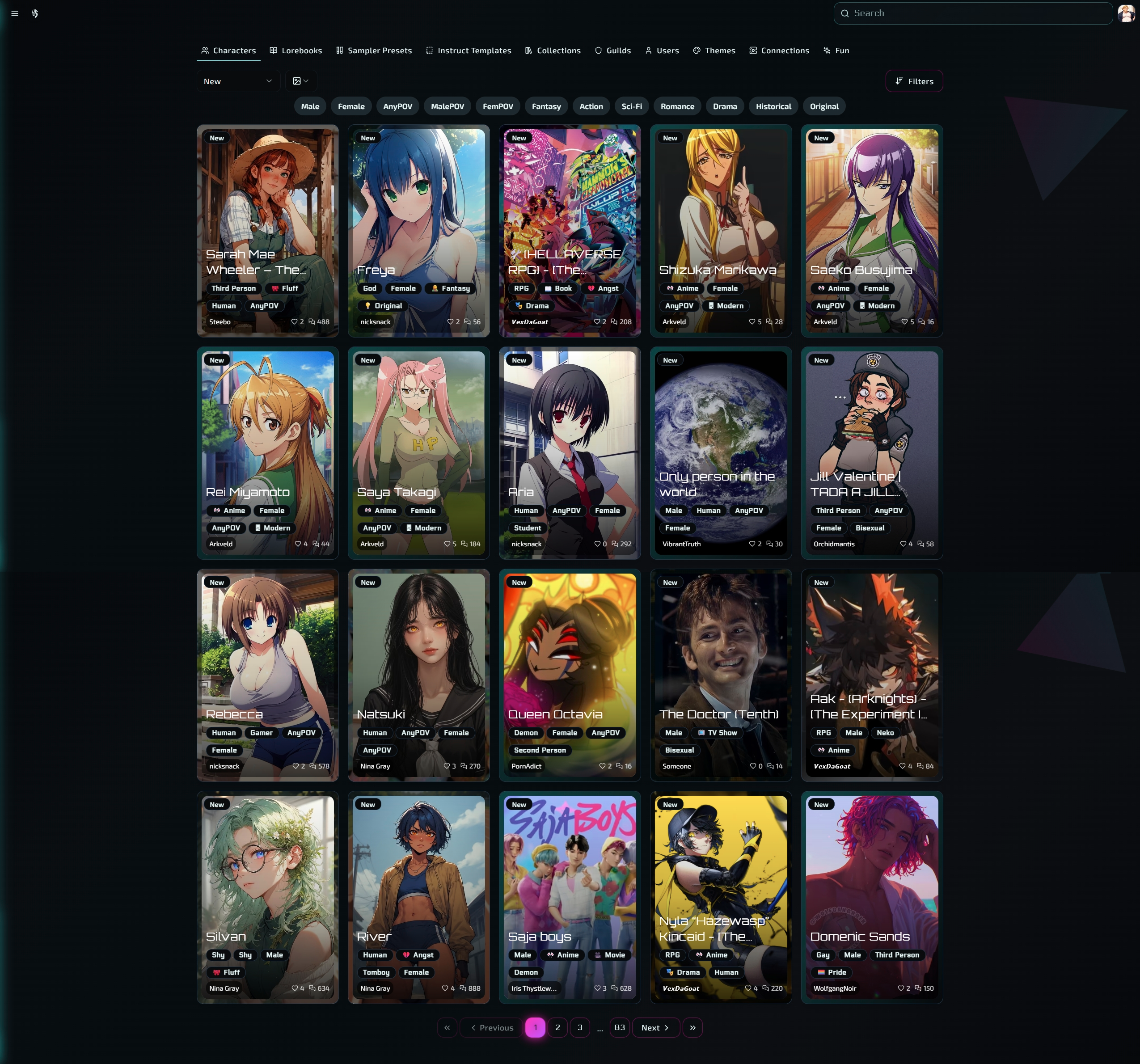WyvernChat - Explore Page